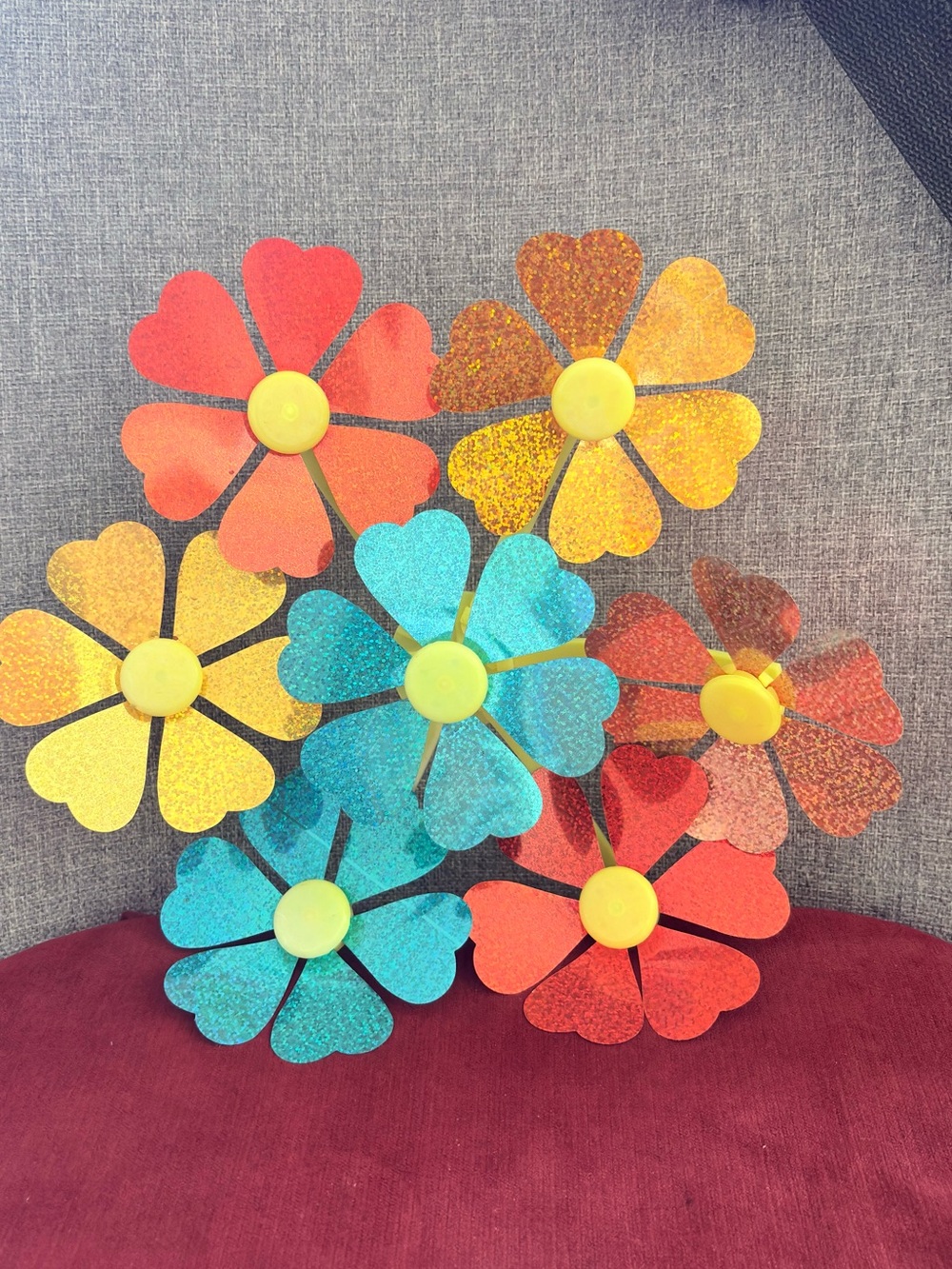Brand New Garden Ease Holographic Flower Pinwheel Windmill Yard Decor-16”